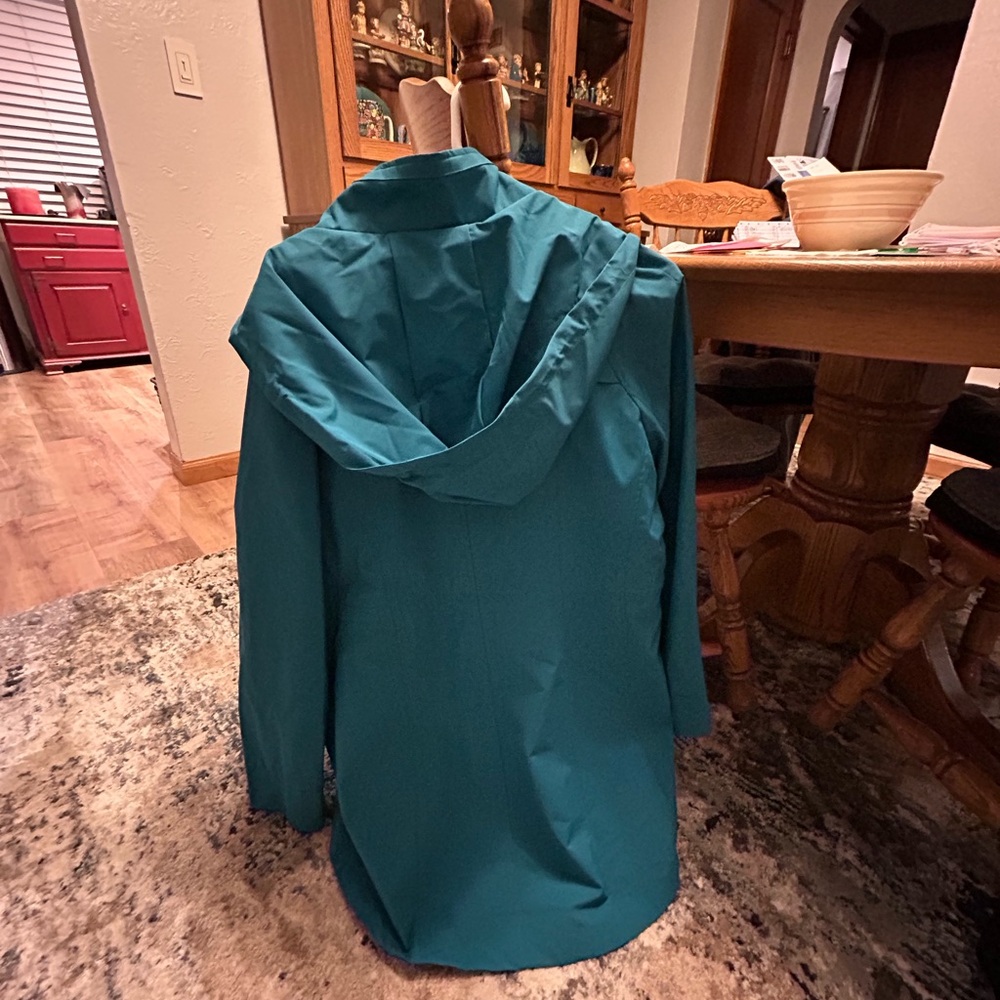 St. John's Bay Women's Teal Rain Jacket - Picture 10 of 10